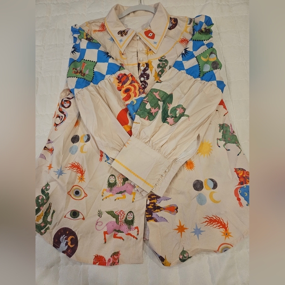 Colorful Patterned Button-Up Shirt - Picture 3 of 10